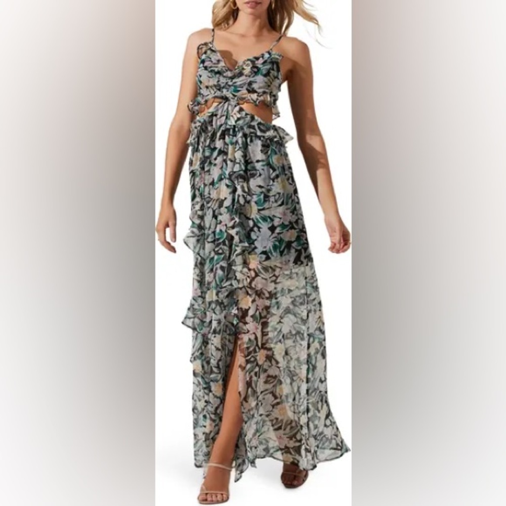 ASTR The Label Palace Floral-Print Ruffled Maxi Dress